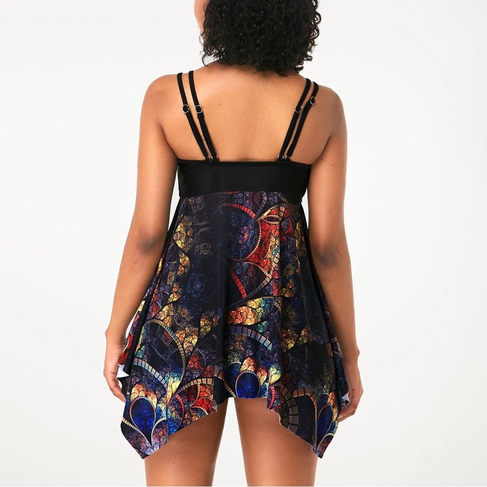 Two Piece Womens Tummy Control‎ Swimdress Skirtini CoverUp Swimsuit XL - Picture 2 of 3